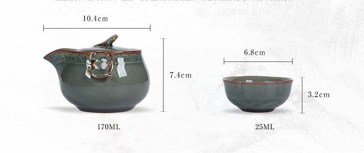 Kinesisk vintage -tesæt til en med to kopper