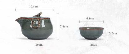 Chinese Vintage Tea Set for One with Two Cups