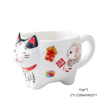 Keramisk kop heldig katte mælk kaffekop gave kop kreativ pot i kaffekru