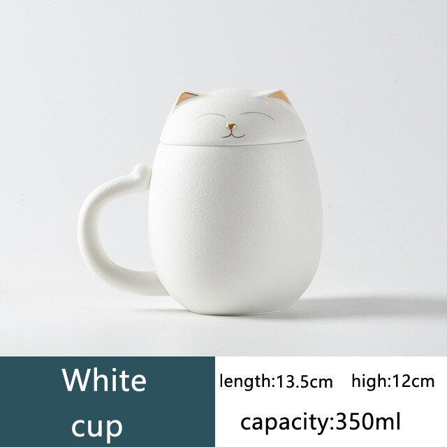 蓋付きの猫マグカップ