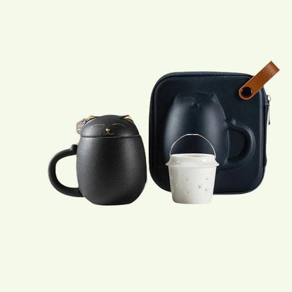 Tasse en céramique pour chat porte-bonheur, tasse à thé créative avec couvercle, bouilloire domestique pour bureau, tasse à lait, tasse à café, cadeau personnalisé de dessin animé