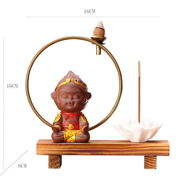 Backflow incense holder burner Chinese Style Led Light Ring Living Room Porch Zen Home