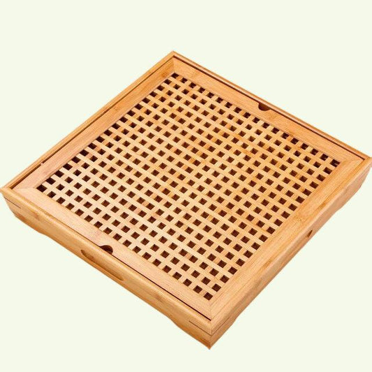 Bamboo tea tray square size | Tea Tray Heavy Natural Bamboo