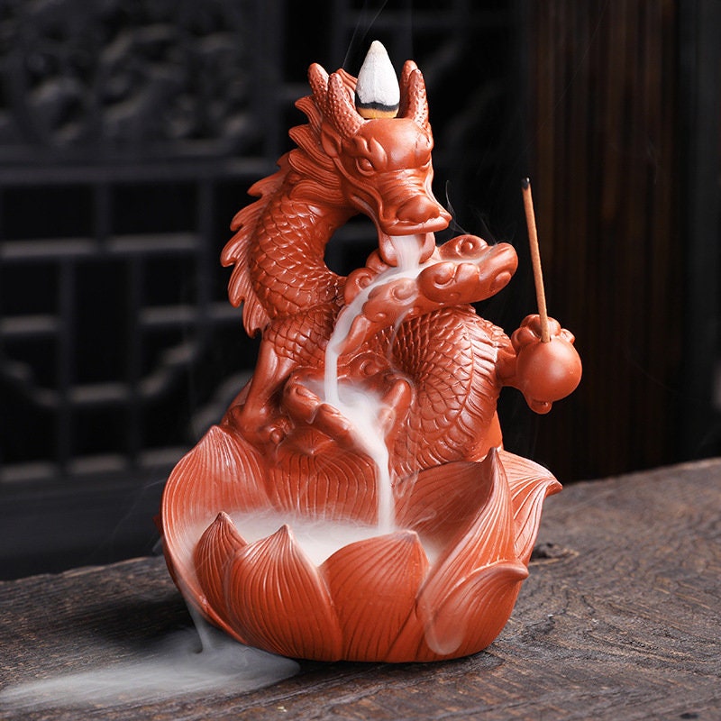 Ręcznie robiony smok ceramiczny wodospad wstrząsek dym dym kadzidełka do salonu wystrój kadzidełka feng shui dekoracja