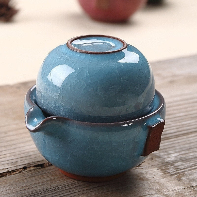Copo de chá de chá de cerâmica vintage Gaiwan - Conjunto de chá Kuai ke de Gaiwan de cerâmica