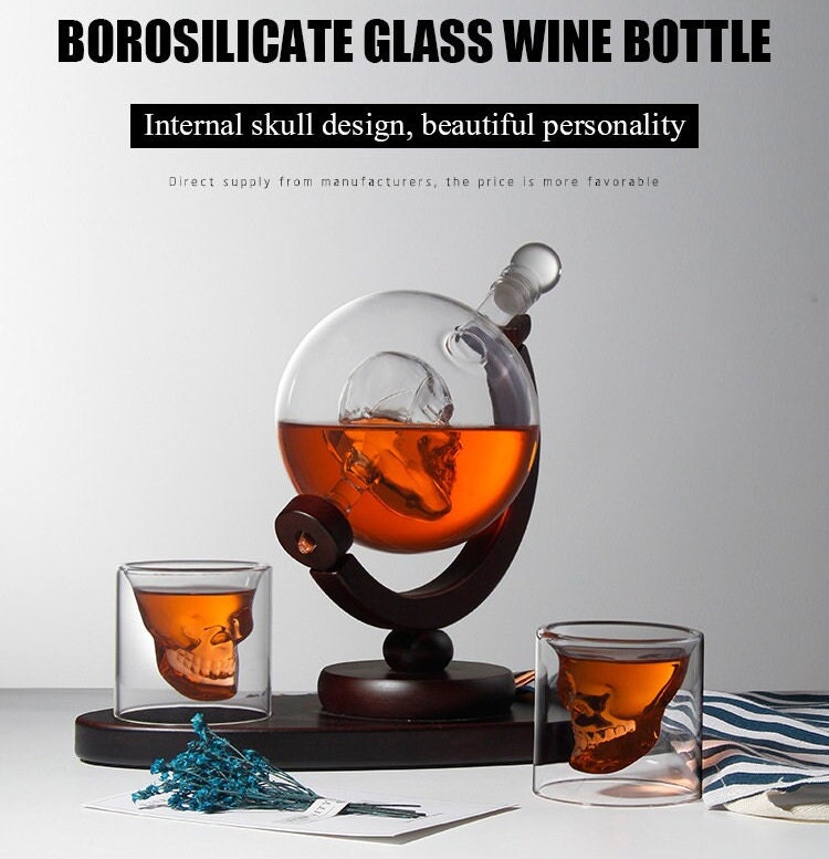 Globe Whisky Scotch Decanter Set Best for Whisky Gift Vintage Blower Wine Pot
