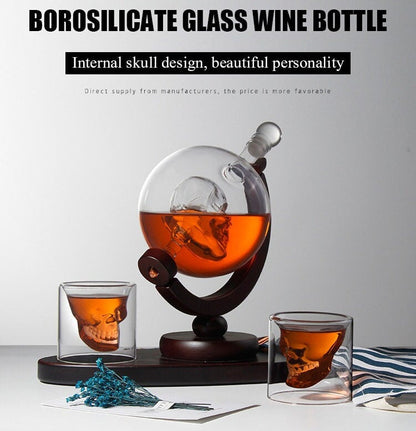 Globe Whiskey Scotch Decanter Set Best for whiskey gift Vintage Blower Wine Pot