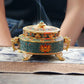 Tibetan Dish Incense Burner Color Copper Alloy Painted Incense Burner - indoor  Meditation Engraving Temples Smoke Supply Furnace Ornaments - ACACUSS