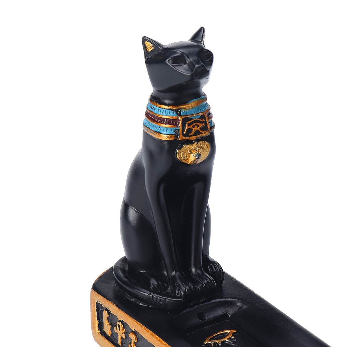 ミニマリストの家の装飾逆流香容器バーナー - 真鍮製の香コーンホルダーバーナー - 猫の神の香