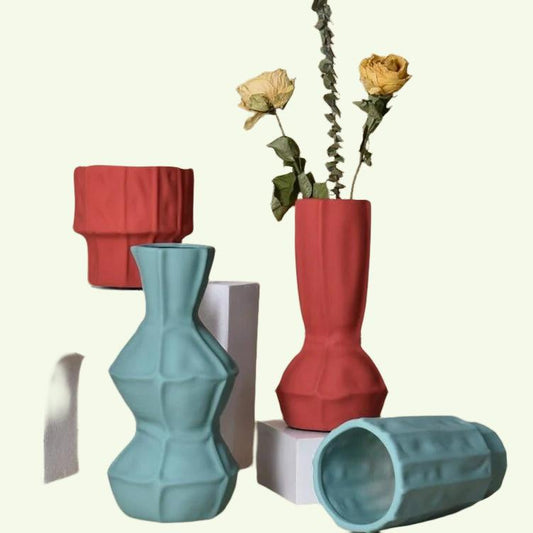 Jarrón de flores de cerámica
