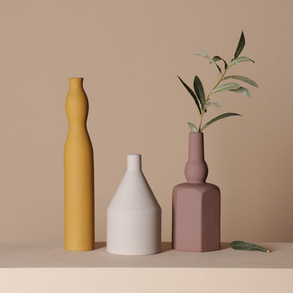 Escultura jarrón hecho a mano | Regalos de jarrón resumen minimalista | Central de mesa Cerámica de cerámica geométrica | Decoración nórdica minimalista