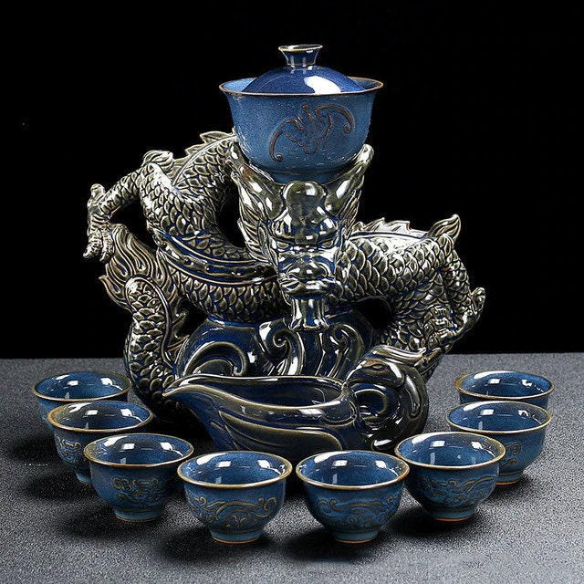 Théière Dragon Oriental | Service à thé vintage chinois | Service à Thé Antique pour adultes
