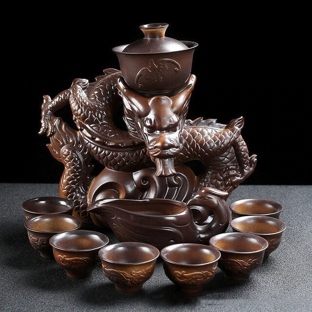 Oriental Dragon Teapot | Kinesisk vintage tesæt | Antik tesæt til voksne