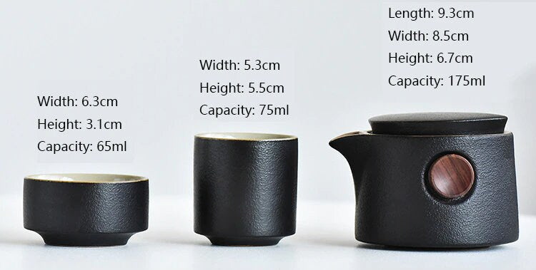 ACACUSS Porcelain Portable Tea Set Ceramic Travel Teapots Chinese Kung Fu Tea Cup And Saucer Set Teapot Kettle - ACACUSS