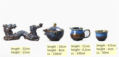 Oriental Dragon Teapot | Kinesisk vintage te -uppsättning