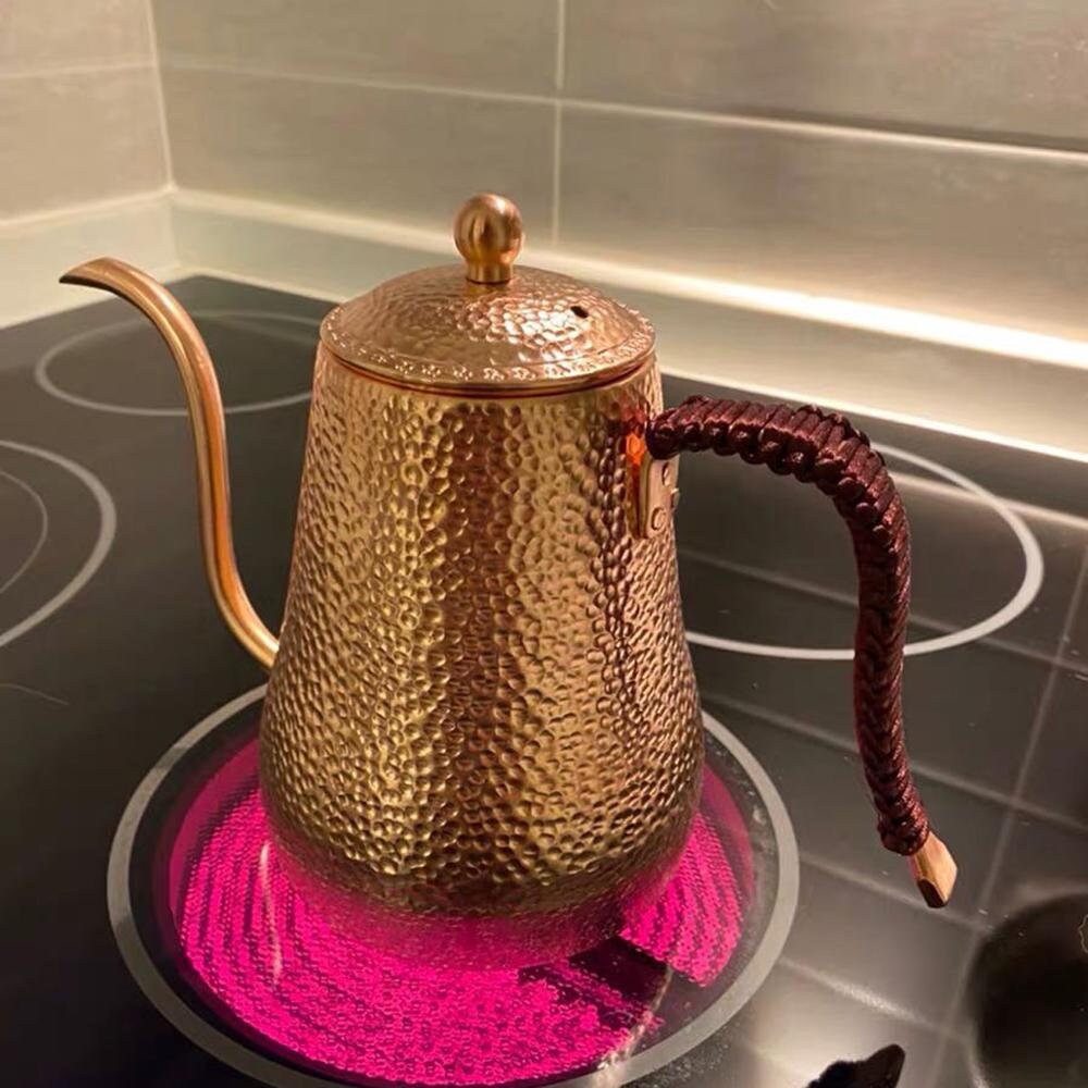 Handgemachte Vintage Einzigartige Kupfer Teekanne Reines Kupfer Teekessel Teekanne Massive Kupfer Teekanne Wasserkocher Herd Teekanne, 0,5Quarts