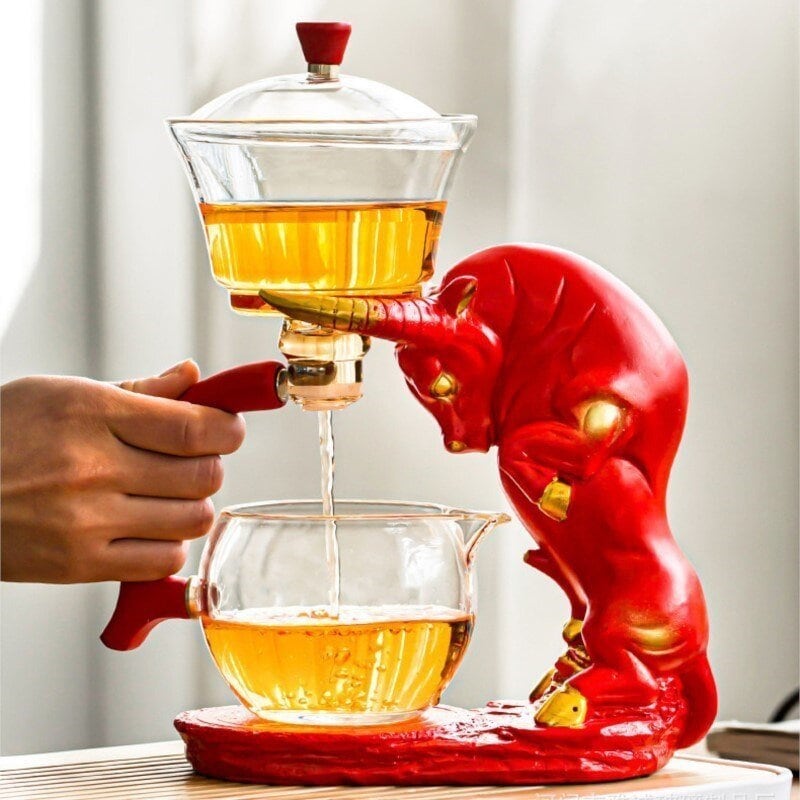 طقم شاي زجاجي مقاوم للحرارة صاعد