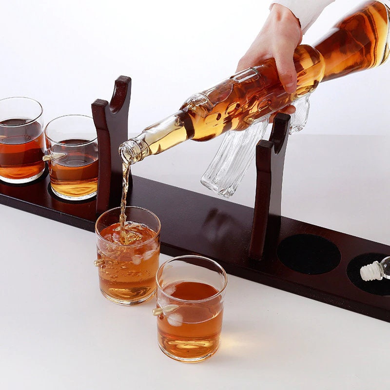 AK-47 Whiskey Scotch Decanter Set Best for whiskey gift - acacuss