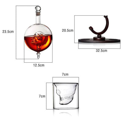 Globe Whisky Scotch Decanter Set Idéal pour le cadeau de whisky Vintage Blower Wine Pot