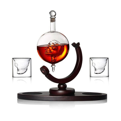 Globe Whisky Scotch Dekanter-Set, ideal als Whisky-Geschenk, Vintage-Gebläse-Weintopf