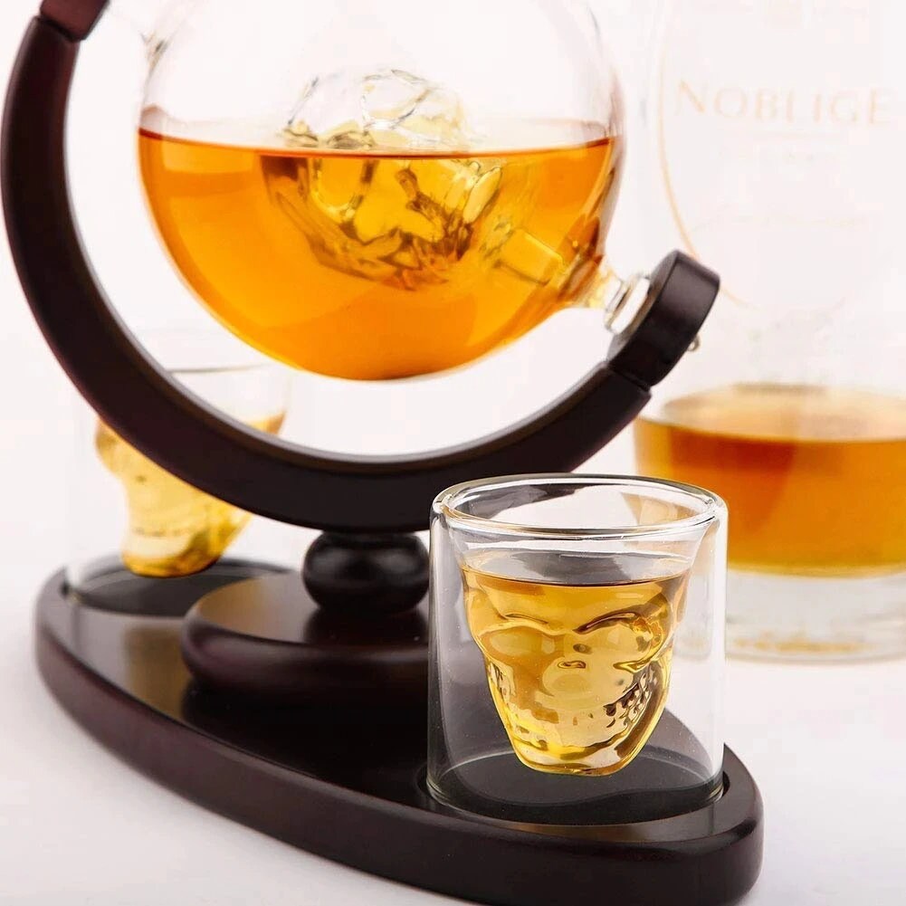 Globe Whiskey Scotch Decanter Set Terbaik Untuk Hadiah Wiski Pot Anggur Vintage Blower