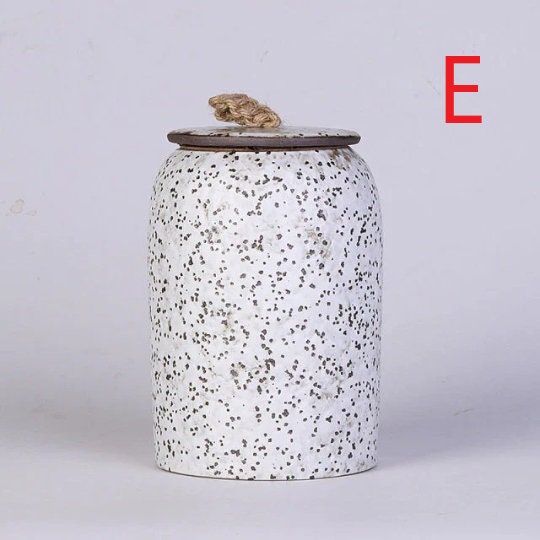 ACACUSS Kitchen Vintage Storage cookie & Sugar jar | Retro Stoneware | Ceramic Airtight pot Gong Fu | Candy Can | Tea Ceremony Accessories - ACACUSS