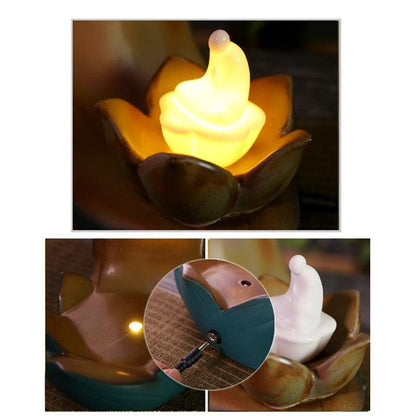 Ceramic Creative Backflow Aroma Diffuser Decoration  Incense Stick Holder Buddha Decoration Ceramic Burner Handmade Flower