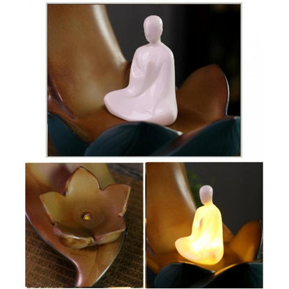 Ceramic Creative Backflow Aroma Diffuser Decoración de incienso Stick Stick Buddha Decoración Cerámica Flor hecha a mano