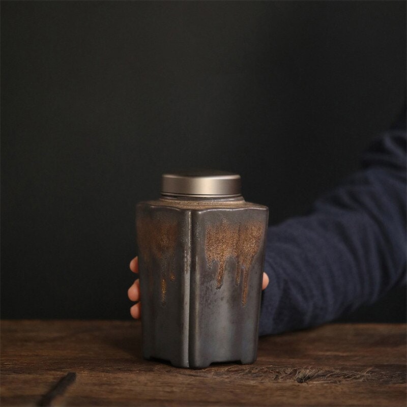 Vintage stor kaffebeholder lufttett 900 ml