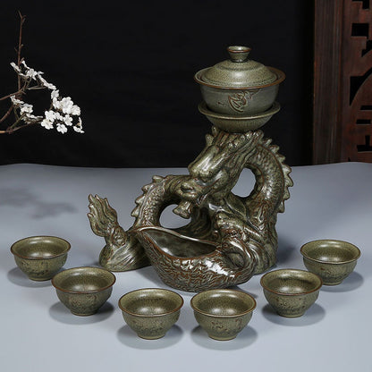 Chinesische Drachen-Teekanne | Vintage Tee-Set | Kung-Fu-Tee-Set