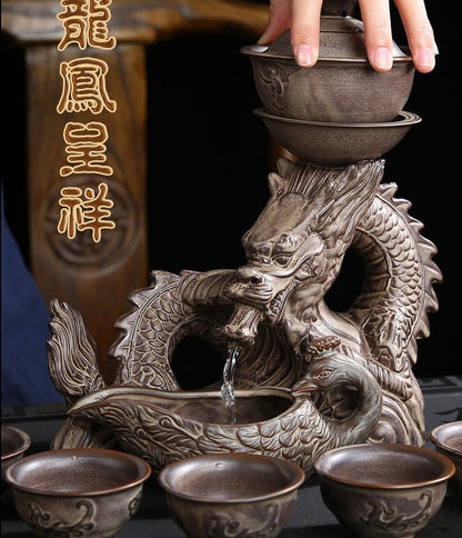 קומקום דרקון סיני | סט תה וינטג '| סט תה של קונג פו