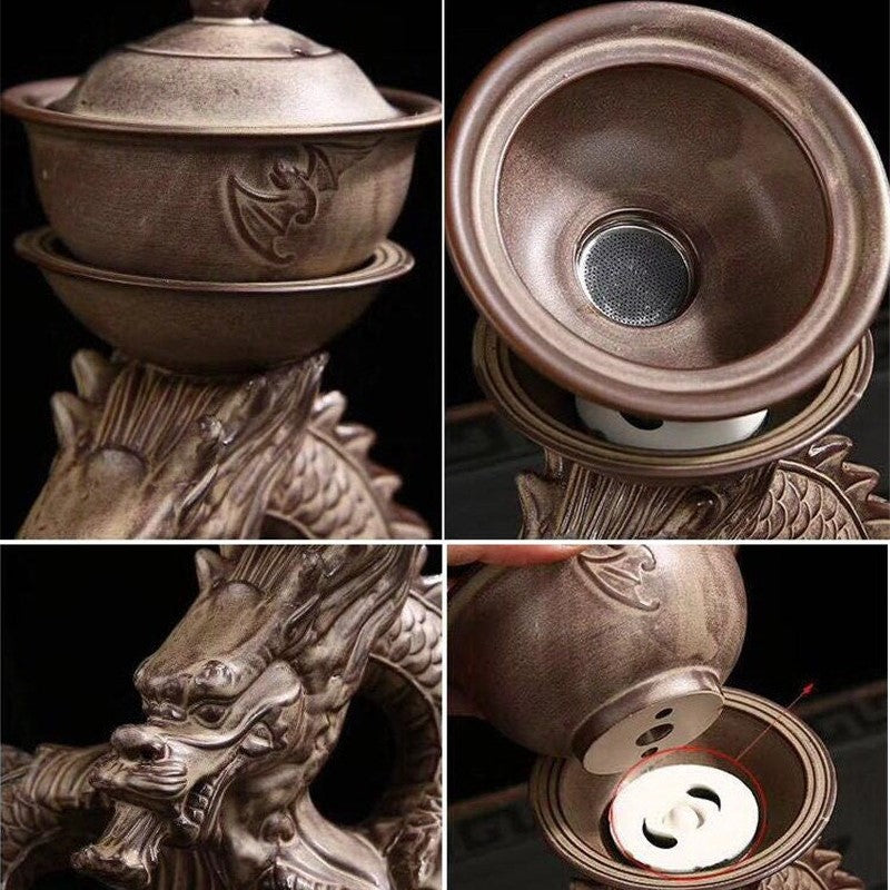 Chinese Dragon TeaPot |  Vintage Tea Set | Kung fu Tea Set - acacuss