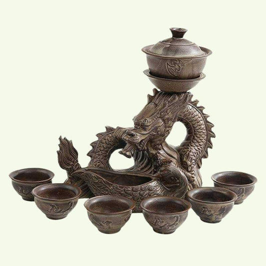 Chinesische Drachen-Teekanne | Vintage Tee-Set | Kung-Fu-Tee-Set