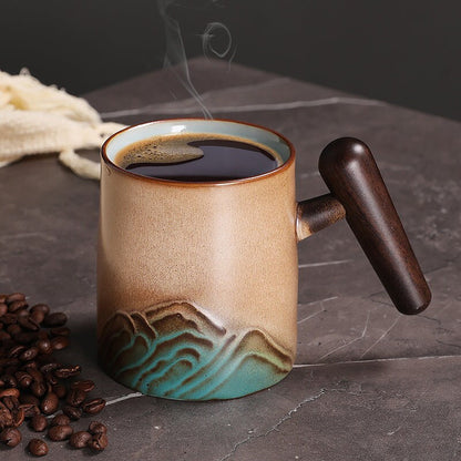 Taza de té de cerámica con tapa e infusor