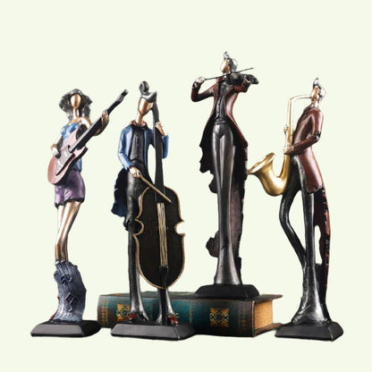 Decorazioni di librerie uniche Music Art Character Model Statue Creative soggiorno decorazione di vini ornamenti per la figurina