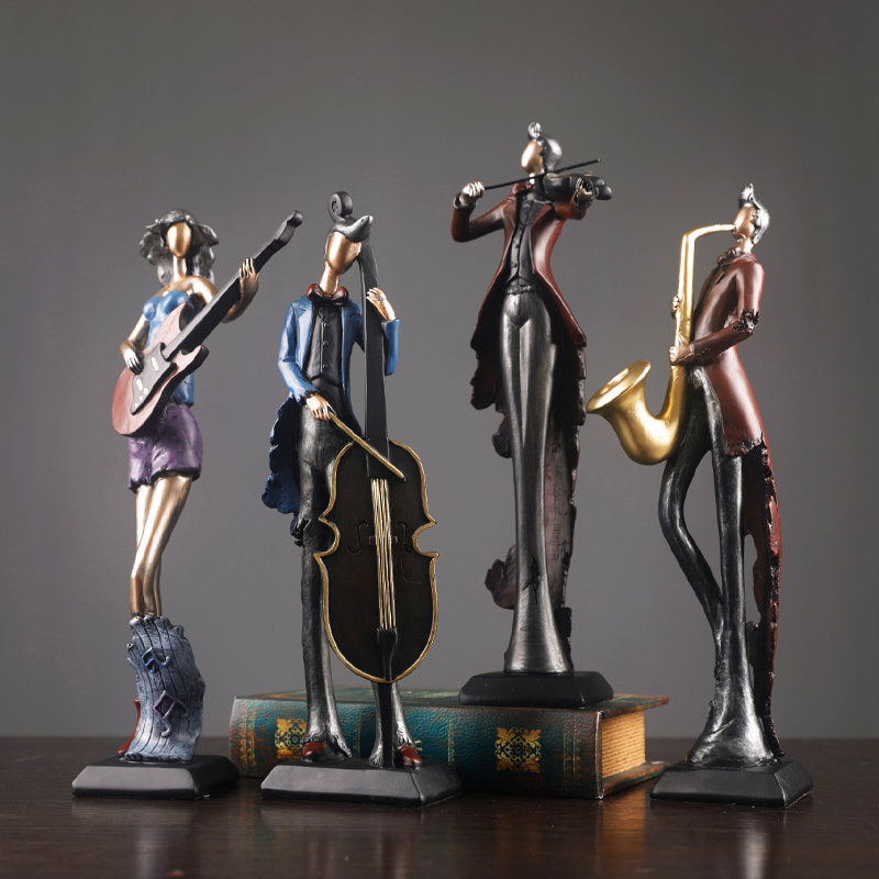 Unik bokhylle dekor musikk kunst karaktermodell statue kreativ stue dekorasjon vinskap ornamenter figurine