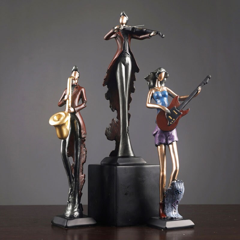 Unik bokhylla dekor musik konst karaktärsmodell staty kreativt vardagsrum dekoration vin skåp ornament figur