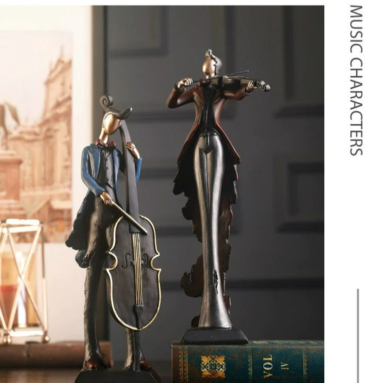 Statue de modèle de personnage d'art musical, décoration Unique pour bibliothèque, décoration créative de salon, ornements pour armoire à vin, Figurine