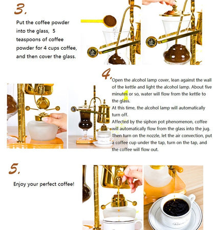 Vintage kaffestillverkare kaffebar dekorera kungliga belgium kaffemaskin sifonic destillation kaffekanna gör kaffedräkt dropptyp