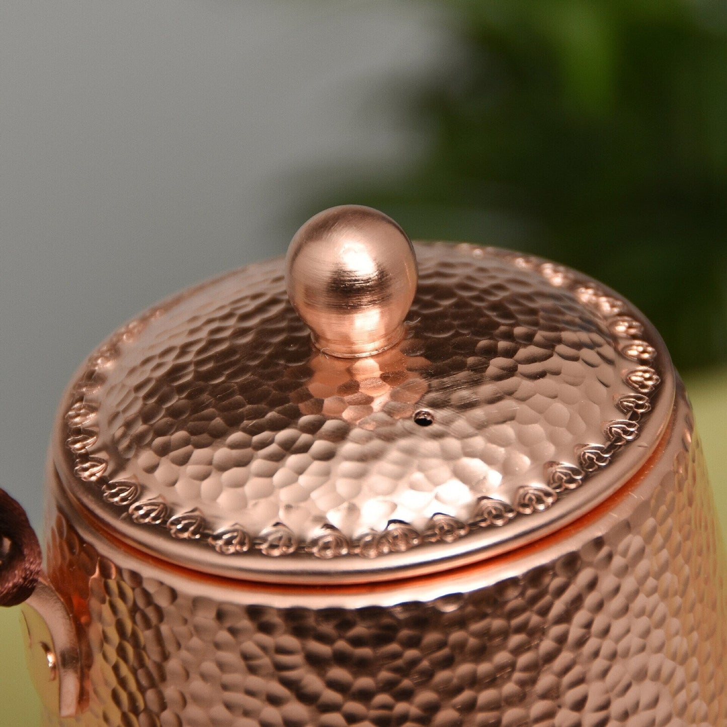 Théière en cuivre Unique Vintage faite à la main, bouilloire à thé en cuivre pur, théière en cuivre massif, bouilloire sur la cuisinière, 0,5 quarts