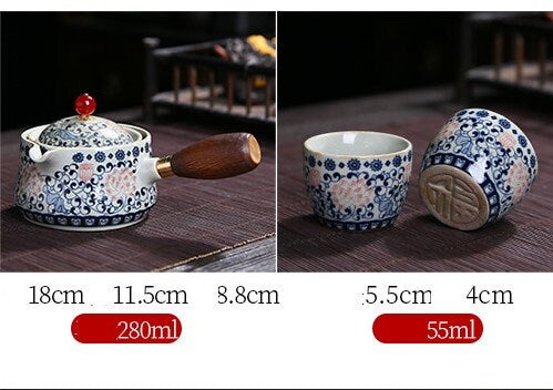 Chinese Ceramic Portable Travel Tea Set 360