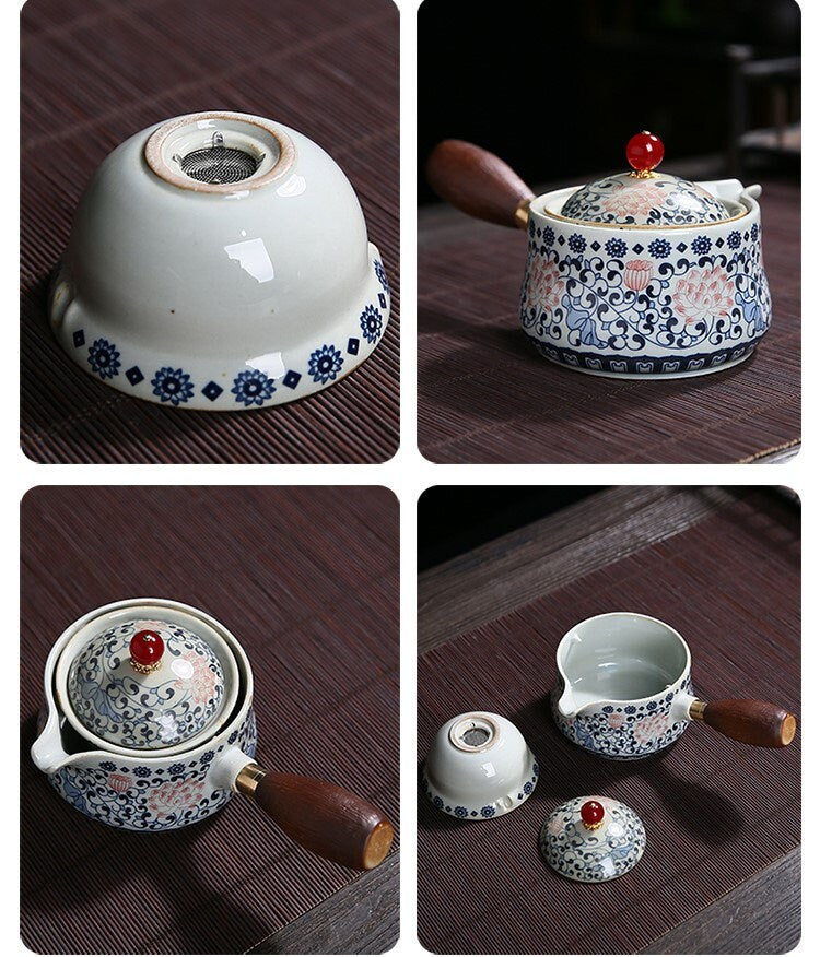 Set di tè da viaggio portatile in ceramica cinese 360