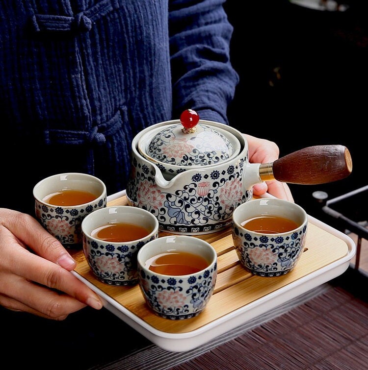 Çin Seramik Taşınabilir Seyahat Çay Seti 360