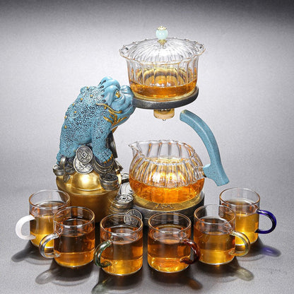 Zestaw Frog Teapot Unikalny szklany czajniczka chiński styl magnetyczny herbata czajniczka