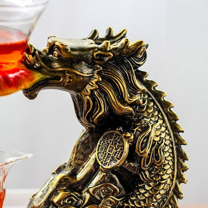 Oriental Dragon Creative Tea Set Infuser | Set Teh Vintage Cina | Cawan teh tureen