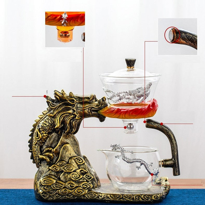 Oriental Dragon Creative Tea Set Infuser | Set Teh Vintage Cina | Cangkir teh Tureen