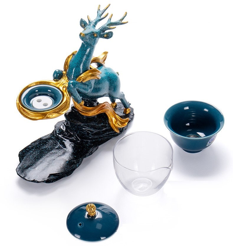 ACACUSS Creative Deer Glass Teapot Heat-resistant Glass Teapot Infuser Tea Drip Pot - ACACUSS