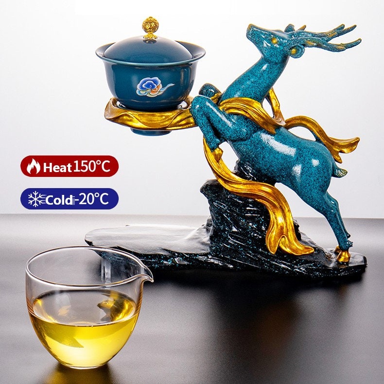 ACACUSS Creative Deer Glass Teapot Heat-resistant Glass Teapot Infuser Tea Drip Pot - ACACUSS