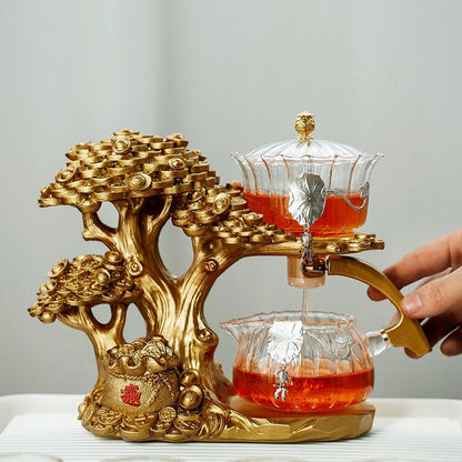 ערכת תה מגנט + מחזיק קטורת רופף תה עלה רופף | עץ תה מגנטי עץ