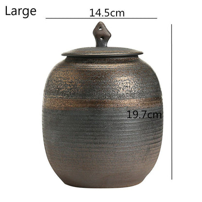 Retro keramické velké čajové kontejnery Pot Uzavřené zásobní nádrž pro čaj a kávu